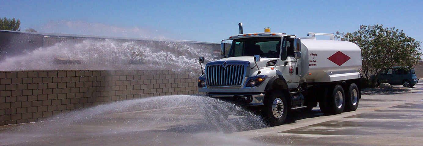 Water Truck Spraying Water