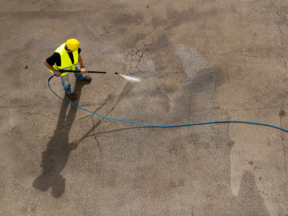 Pressure Washing Parking Lot